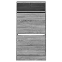 vidaXL Armário de sapatos Sonoma cinza 60x34x116 cm Bois d'ingénierie - Cinza - Ver 5