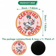 1 PC Funny Goose Hook And Loop Patch, Colorful Embroidered Badge Patch, Cute Animal Meme Morale Patch, DIY Applique Accessories For Backpacks, Dog Harnesses, Army Vests, Gym Bags, Hats, Helmets(Non-Iron Patch) - Multicolor - View 4