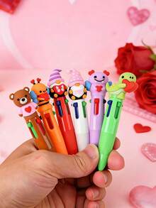 20pcs/Set Halloween Mini Multicolor 4-In-1 Ballpoint Pens, Cute Halloween Pumpkin, Witch, Skull Designs, Suitable For Halloween Party Favors, Candy Gifts, Birthday Gifts, Valentine's Day Gifts, Classroom & School Rewards, Office Supplies - Multicolor - View 6