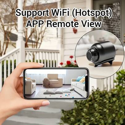 1080P Wi-Fi Security Camera Indoor Wireless Motion Detection Camera With App Control 2.4Ghz USB Rechargeable No Battery Needed Adhesive Mount Home Surveillance Mobile Remote Access, Home Living Room Bedroom Yard Monitoring, Supports SD/Cloud Storage, Essential Tool For Child Monitoring & Indoor/Outdoor Home Yard Care