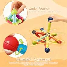 CYPN3D Juegos Magneticos - 88PCS Juguetes de Bloques de Construcción con Bolas y Varillas Magnéticas Bloques Magnéticos Juego de Apilamiento para Niños y Niñas Regalos de NavidadFashion - Multicolor - Ver 6