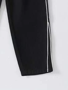 1pc Boys' Casual Straight Leg Pants, Lightweight Comfortable Trousers With Simple Design, Fashionable For Spring & Autumn - Black - View 8