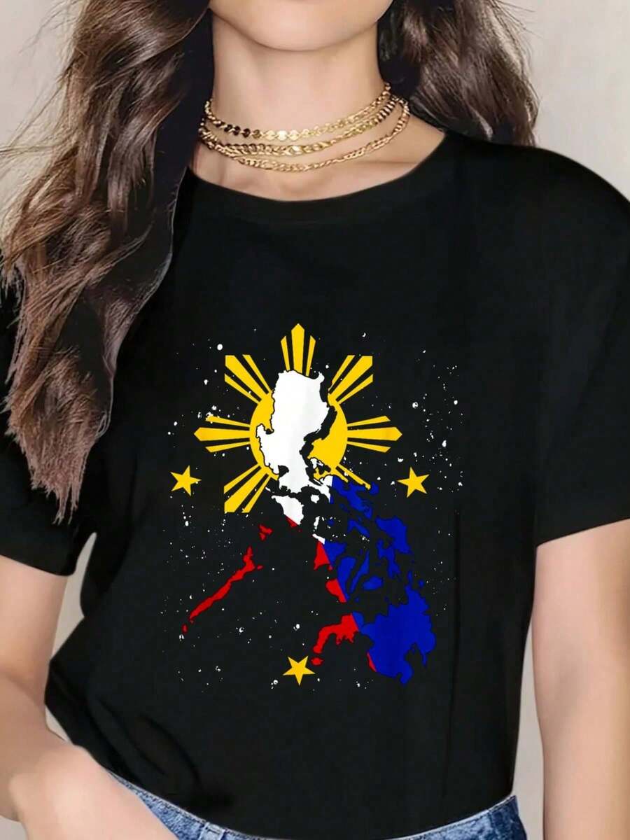 Philippines Flag Filipino Pride Pinoy Heritage Philippines T-Shirt - 黑色 - 查看 1