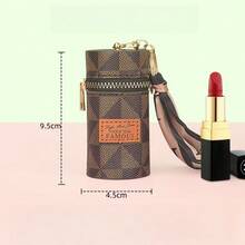 1个时尚便携新款口红盒零钱包汽车钥匙链，迷你奢华钥匙扣 - 彩色 - 查看 3