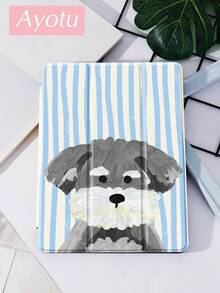 1pc A Cute Cartoon Dog With Blue And White Stripes Tablet Case & Kindle E-Book Case Compatible With IPad 10th Generation, IPad 11/Air 4th/Air 7th/9.7 Inches, Compatible With Samsung Galaxy Tab A9 Plus, Kindle (11th Generation-2024 Release)(6 Inch), Kindle Paperwhite 12th Gen 2024, Great Holiday Gift, Stylish And Simple Pattern. - Multicolor - View 2
