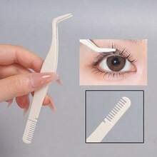 2-In-1 Multi-Purpose Eyelash Comb & Tweezers, Colorful Eyelash Curler, Creative DIY Eyebrow Brush, Stainless Steel Eyelash Extension Tweezers With Comb, Fashion New Design - Pink - View 17