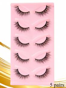 5 Pairs Cat Eye False Eyelashes, 3D Fluffy Thick Flared Lashes, Soft & Lightweight, Easy To Wear, Suitable For Party And Daily Wear - Cat Eye Lashes - View 9