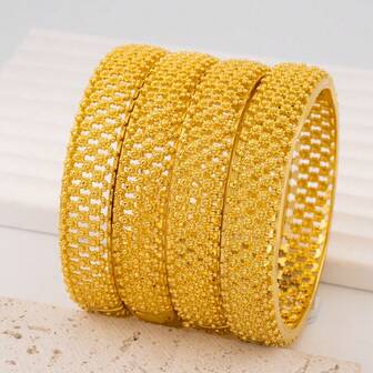 1 pieza Brazalete abierto de estilo de Oriente Medio, joyería de moda para mujeres, accesorio nupcial de lujo