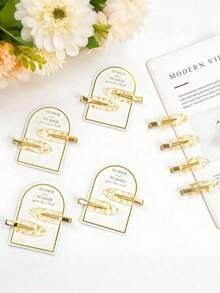 8pcs Gold Seamless Hair Clips, Shiny Bridal Hair Accessories, Bridesmaid Hair Clips, Wedding Decorations, Elegant Hair Accessories, Bridesmaid Gifts (Random Color And Style) - Gold - View 2