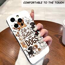 1PC Phone Case ,  Life Is Better With Dogs , Stylish Phone Case, Phone Decoration, All-around Lens Protection, Creative Small Gift, Funny Gift for Boys and Girls - ブラック - チェックする 1