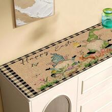 1pc Hello Spring Pattern Printed Linen Kitchen Rug, Carpet, Mat, Bathroom Mat, Doormat, 3D Printed Rectangle, Suitable For Living Room, Bedroom, Hallway, Bathroom, Laundry Room - Polyester Carpet, Indoor Outdoor Home Decor - Multicolor - View 5