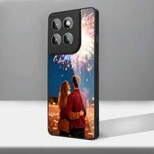 1个定制情侣高清手机壳，兼容摩托罗拉Moto G85、A17/A55/A56/A54/A53/A56/S25，兼容 11/12/13/14/15/16/17 Pro Max，趣味手机壳，圣诞礼物，送给朋友或女性的礼物 - 黑色 - 查看 3