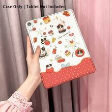 1pc High Transparent Anti-Drop TPU Tablet Case, High Definition Heart-Shaped Kitten & Cherry Tomato UV Printing, Compatible With IPAD 11 2025, MINI6/7, AIR1/2, Air4/AIR5/Air6/AIR7, 9.7-Inch IPad 2019/2020/2021, 10.2-Inch IPad 10/11, AIR11 (2024/2025), PRO11 (2024), PRO11 (2018-2022), PRO12.9-Inch/AIR13 - Multicolor - View 1