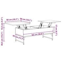 vidaXL Table basse sonoma gris 100x50x40 cm made of engineering and metal - Grigio - Visualizzare 11