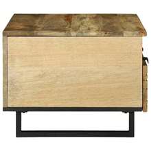 vidaXL Table basse Marron et Noir 80 x 54 x 40 cm Bois d'acacia massif - Tabac - Voir 4