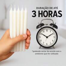 Set Of 20 White Candles 12cm – Long Burning 100% Paraffin Wax São Domingos No. 5 - trắng - Xem 3