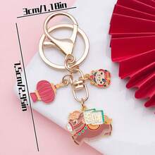 喜庆骏马钥匙扣：可爱又吉祥的饰品，寓意迎接新年的繁荣昌盛。可作为包包挂饰或送给学生的礼物。