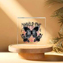 10cm Adorno decorativo de acrílico creativo, placa cuadrada de arte de graffiti de mariposa de estilo oscuro, decoración de escritorio, regalo único - Adornos de acrílico - Ver 3
