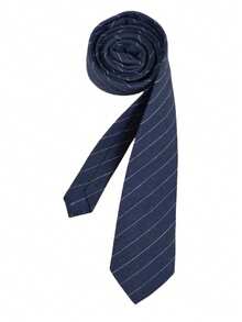 1pc Striped Hand-Tied Necktie, Suitable For Casual Street Style And Daily Wear, British Style - Multicolor - View 6