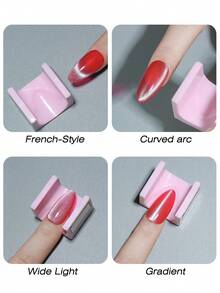 专业猫眼磁性美甲棒，外置磁铁，5D凝胶效果工具，U型PET模具，防滑手柄，兼容亚克力、凝胶和指甲油，适用于美甲沙龙和家庭使用。 - 彩色 - 查看 6