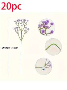 20/10/1 支人造满天星，约 11 英寸/28 厘米长，适用于桌面装饰、情人节、母亲节礼物、新娘捧花、生日、毕业典礼、派对、送她的礼物、家居装饰、房间装饰、DIY 花束、情人节鲜花、浴室装饰、花园装饰、婚礼、母亲节等场合。 - 紫色 - 查看 10