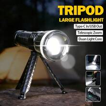 1 Stück tragbare langanhaltend Suchscheinwerfer, COB Seitenlicht mit 8 Modi, Powerbank-Funktion, Haushalts- und Outdoor-Taschenlampe - Verschiedenfarbig - Übersicht 2