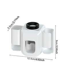 1pc Toothpaste Squeezer Tool - Holds 2 Toothbrushes & 1 Toothpaste, Automatic Toothpaste Dispenser, Toothbrush Holder, DIY Self-Adhesive, Glue Included - Multicolor - View 5