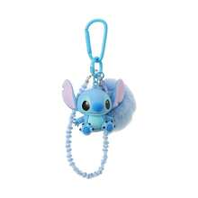 Miniso Móc khóa chuỗi hạt hình bông xù Lilo & Stitch - Bông xù mềm mại + Mô hình Stitch bằng nhựa + Dây hạt bện, Chi tiết nhân vật 3D dễ thương để trang trí túi xách & đựng chìa khóa (1 chiếc) - Nhiều màu - Xem 5