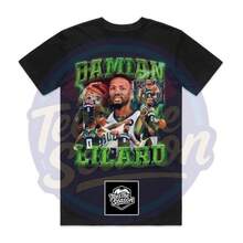 DAMIAN LILLARD T-ShirtAnime Pig Head Illustration Festival LV2D - màu đen - Xem 2