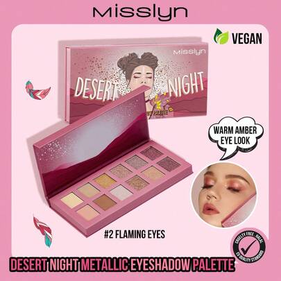  MISSLYN - Bảng phấn mắt ánh kim Desert Night, sắc tố đậm, lì, lấp lánh và ánh kim, lâu trôi, chất phấn dễ tán, màu sắc tự nhiên, cảm giác mịn mượt như nhung, mỹ phẩm không thử nghiệm trên động vật, hoàn hảo cho phụ nữ và bé gái, vật dụng cần thiết cho mùa đông, phong cách Y2K, thời trang, quà sinh nhật, quà tặng tốt nhất, quà Valentine, vật dụng cần thiết cho tiệc tùng, quà năm mới, màu sắc đẹp nhất, thuần chay và không thử nghiệm trên động vật.