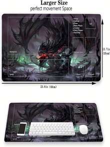 High-Quality RPG And TCG Gaming Mat - Non-Slip Rubber Base, Polyester Top, Suitable For Role-Playing Games, Non-Slip Washable Desk Mat, Also Can Be Used As Keyboard Mat, Desk Mat Or Book Stand, Ideal For Gamers, Office And Dorm Use, Computer, Office And Gaming Environment, Gift For Gamers, Compatible With Mouse And Trackball. - Multicolor - View 1