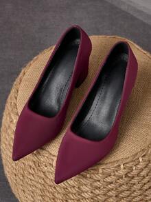 MonaNise 女士时尚棕色套脚乐福鞋，适合居家、办公、度假、旅行、购物、户外、复古、休闲等场合，百搭、高品质、舒适鞋履 - 酒紅色 - 查看 3