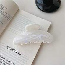 2pcs Large Wavy Hair Claw Clips For Women, Pink & White Ombre Hair Accessories - 2pcs - 查看 11