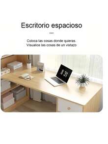 Escritorio para Computadora, Diseño Minimalista Moderno, Ideal para Oficina, Home Office, Fácil Armado, con Estructura Resistente - Marrón - Ver 4