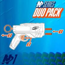 NERF N Series Duo Pack Incluye 2 lanzadores Ward 12 Dardos N1 Solo compatibles con los lanzadores N Series Juegos al Aire Libre Edad: A Partir de 8 años - como en la foto - Ver 5