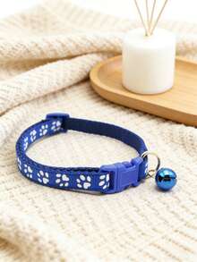 Collar con campana para gato, colorido y lindo, collar con campana y estampado de pata reflectante para gatos, collar de ajustable y colorido adecuado para gatos y perros pequeños - Multicolor - Ver 9