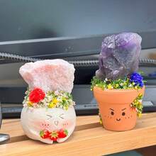 1件水晶石盆栽，种植水晶石盆栽植物，矿石，冥想水晶石盆栽 - 彩色 - 查看 5