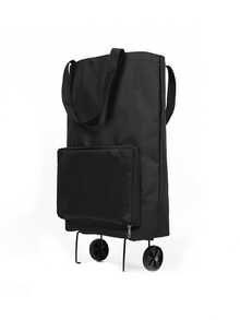 2-In-1 Lightweight Foldable Wheeled Shopping Cart, Large Capacity Reusable Shopping Bag, Multifunctional Portable Luggage Storage Bag, Foldable Waterproof Hand Trolley Bag, Suitable For Travel, Camping, Outdoor, Beach, Summer Vacation, Back To School, Home Kitchen, Travel Essentials - Multicolor - View 17