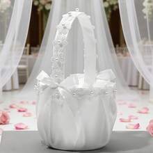 1pc White Lace Flower Girl Basket, Bridesmaid Flower Basket, Wedding Ceremony Basket - Multicolor - View 12