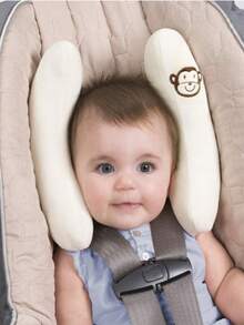 1pc Baby Safety Head Pillow, Infant Stroller Neck Pillow, Banana Car Seat Head Support Cushion, Baby Travel Companion, Head Fixing & Sleep - Multicolor - View 4