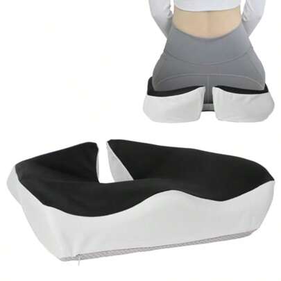 BestYiJo Cojin Ortepedico de Memory Foam para Asientos Alivio para Dolor de Ciatica Espalda y Coxis Almohadilla de Apoyo con Funda Lavable Adecuado de Oficina Coche Hogar