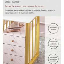 Mesa De Manicura Minimalista Estética 3 Cajones Y Aspiradora - Blanco - Ver 9