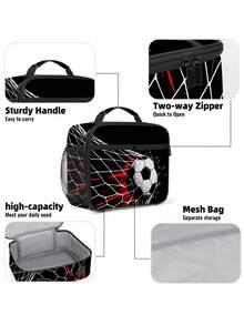 儿童可重复使用保温午餐袋，返校午餐手提袋，保温午餐盒，防漏保冷手提袋，男女通用 - 均碼 - 查看 5