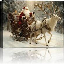 Arte de pared en lienzo vintage de Navidad x, Santa Claus, reno gigante blanco, trae alegría y paz, decoración de Navidad para sala de estar, pintura de festival de invierno para dormitorio y baño, listo para colgar, cuadros decorativos para sala, póster, con marco, pósteres, cuadros para la pared, marcos para cuadros, cuadro, Virgen de Guadalupe, salascuadros decorativos para sala,poster,con marco,posters,cuadros para la pared ,marcos para cuadros,cuadro,virgen de guadalupe,salas - transparente - Ver 1