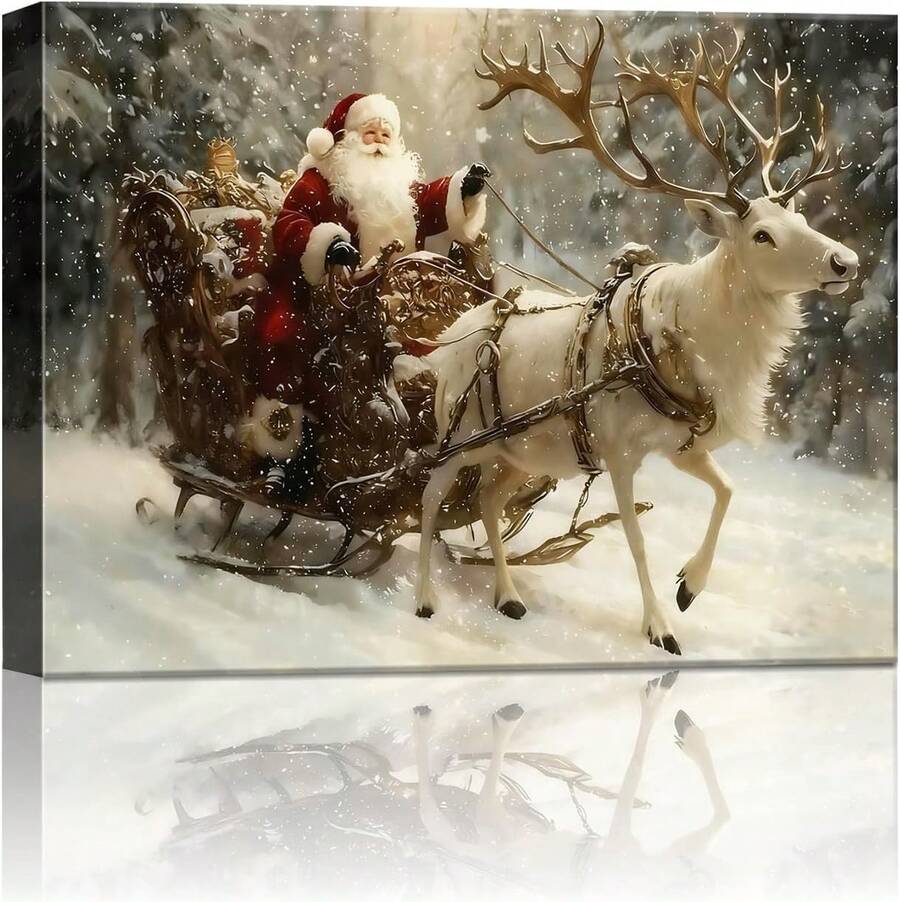 Arte de pared en lienzo vintage de Navidad x, Santa Claus, reno gigante blanco, trae alegría y paz, decoración de Navidad para sala de estar, pintura de festival de invierno para dormitorio y baño, listo para colgar, cuadros decorativos para sala, póster, con marco, pósteres, cuadros para la pared, marcos para cuadros, cuadro, Virgen de Guadalupe, salascuadros decorativos para sala,poster,con marco,posters,cuadros para la pared ,marcos para cuadros,cuadro,virgen de guadalupe,salas - transparente - Ver 1