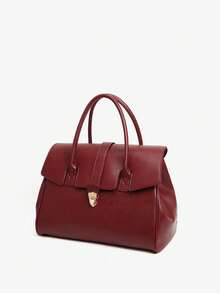 2025新款时尚百搭简约高端女士公文包手提包 - 大容量笔记本电脑托特包，休闲时尚风格，适合通勤、购物、旅行和商务出行 - 酒紅色 - 查看 7