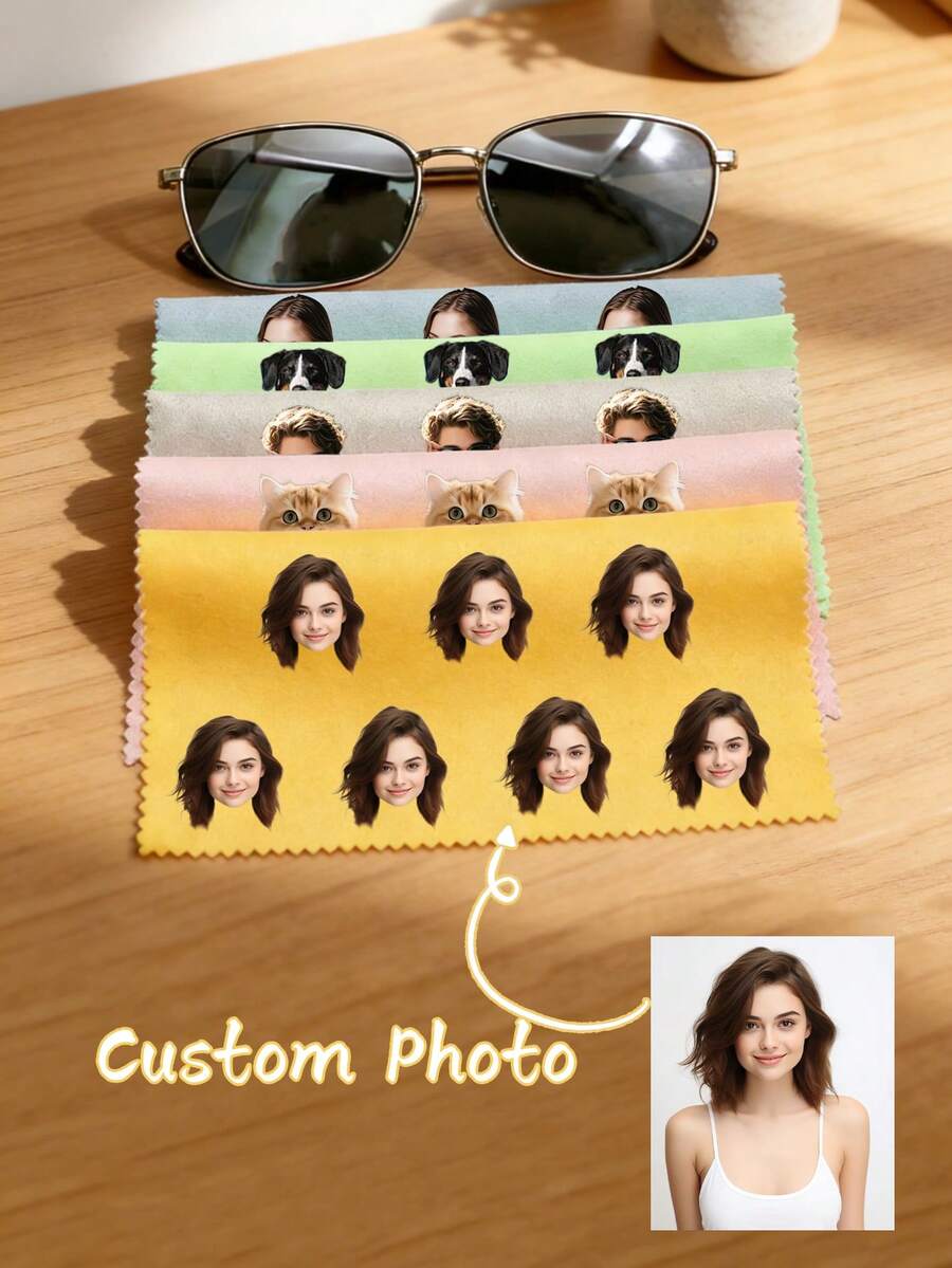 1/2/5pcs Custom Cleaning Cloth, Glasses Cleaning Cloth, Soft Screen Wipe Cloth, Custom Image, Personalized Logo Custom Cleaning Cloth, Promotional Gifts, Conference Gifts, Custom Printed Microfiber Glasses Cloth, Soft And Delicate Wipe Cloth For Phone And Computer Screens, Camera Lens Cloth, Business Logo Lens Cloth, Perfect For Cleaning Glasses, Laptop Screens, Tablets, And Phone Screens. - متعدد الألوان - مشاهدة 1