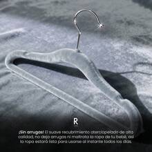 Tendencia50 Ganchos Infantiles De Terciopelo Antideslizantes 360º Color GrisCalidad premium - Azul - Ver 6