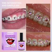 Teeth Gems Kit Set, DIY Humor Teeth Gems Kit With Shiny Crystals For Teeth, DIY Tooth Gems Kit Fashionable Set, Tooth Gems Decoration Starter Kit,Shining Girl's Gift Fashion Temporary Crystal Teeth Gems - Màu tím - Xem 5
