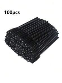 500/300/200/100/50/10/1pc Mascara Brushes With Container, Bendable Eyebrow Brushes, Eyelash Extension Brushes, Eyebrow Brushes, Castor Oil Brushes (Not All SKUs Include Bottle) (Multiple Colors Available) - Black - View 11